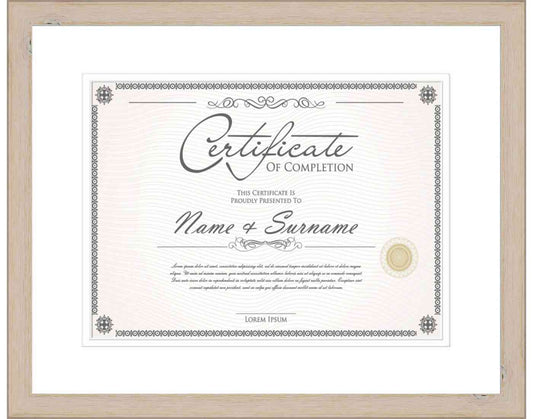 White Washed Frame for Certificates & Diplomas