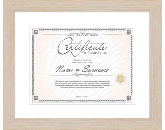 white washed Frame for Certificates & Diplomas
