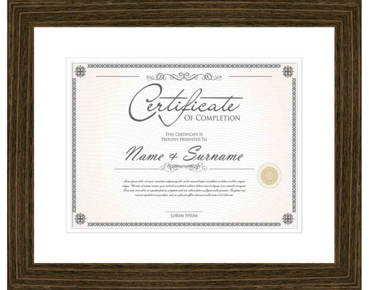 walnut Frame for Certificates & Diplomas