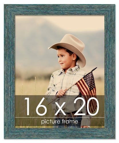 Distressed/Aged Blue Wood Picture Frame | Gustav Blue