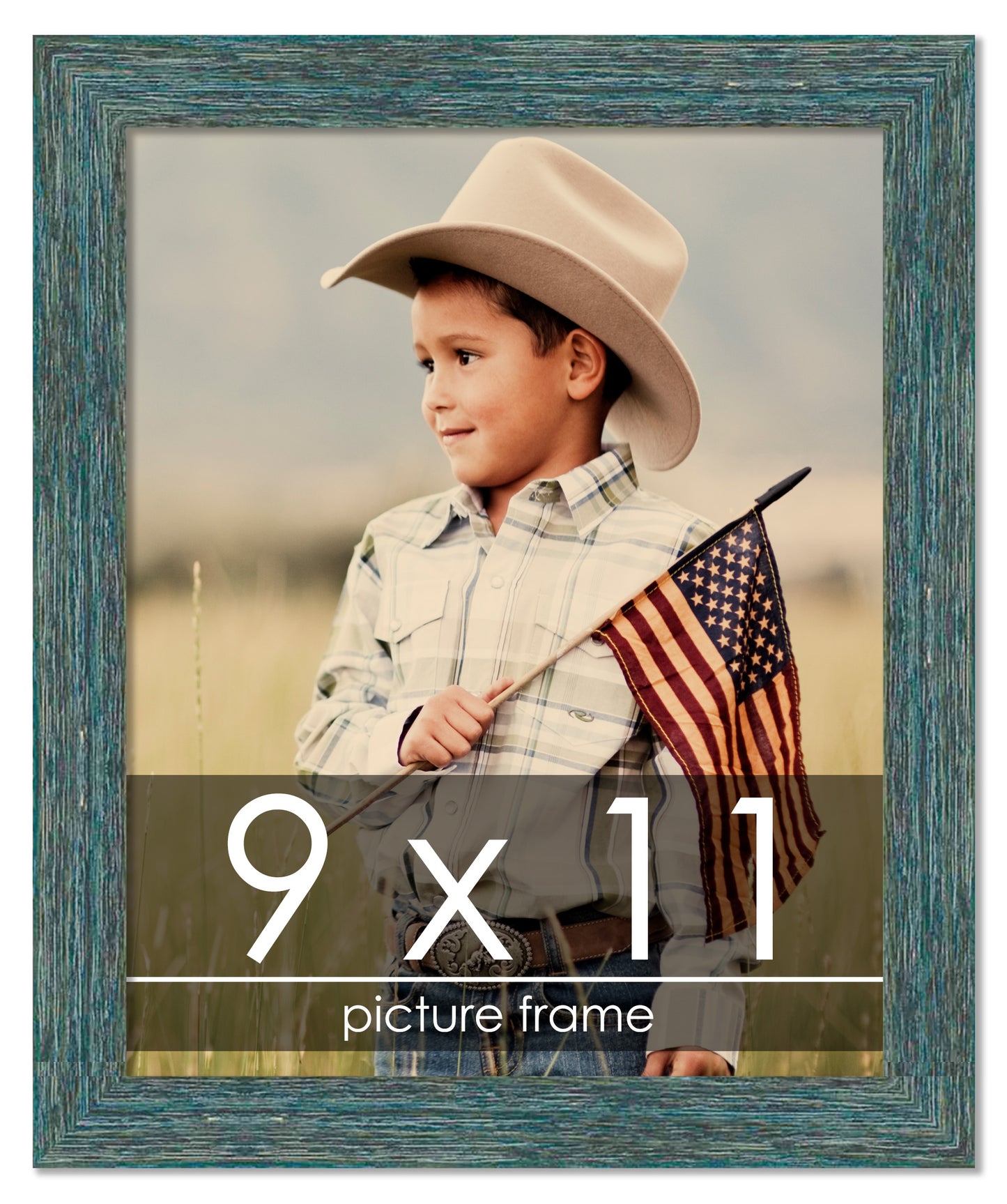 Distressed/Aged Blue Wood Picture Frame | Gustav Blue