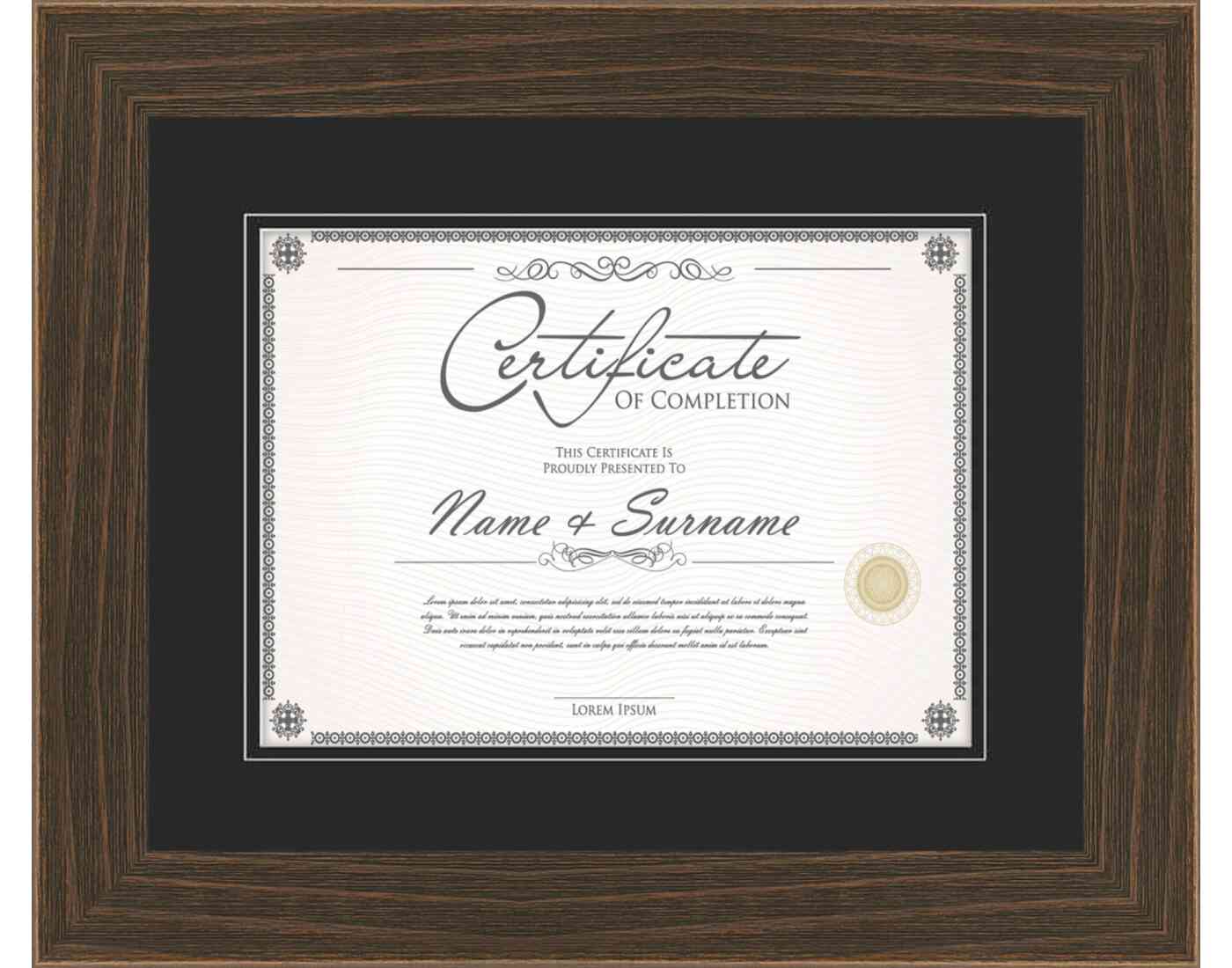 walnut Frame for Certificates & Diplomas