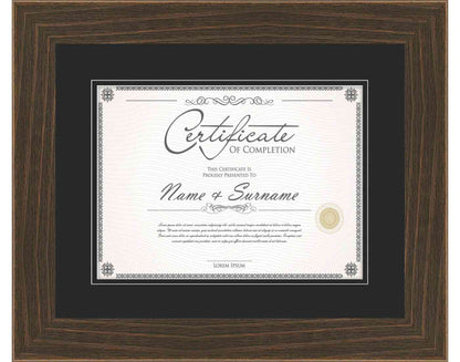 walnut Frame for Certificates & Diplomas