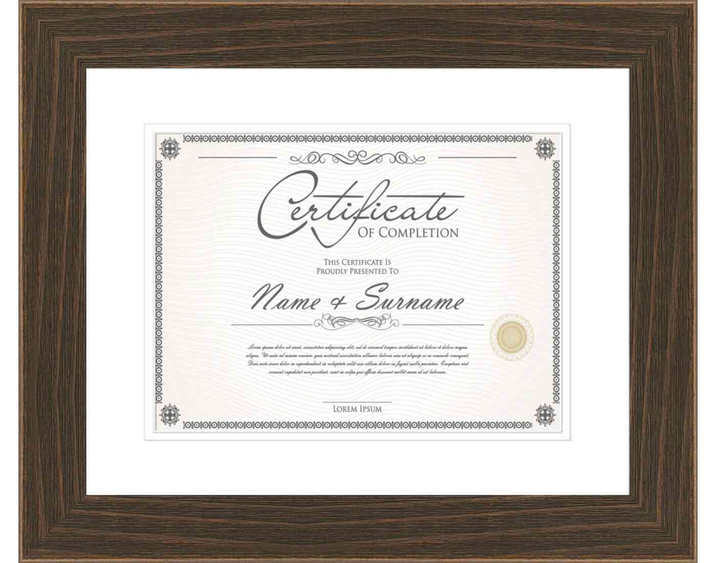 walnut Frame for Certificates & Diplomas