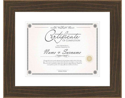 walnut Frame for Certificates & Diplomas