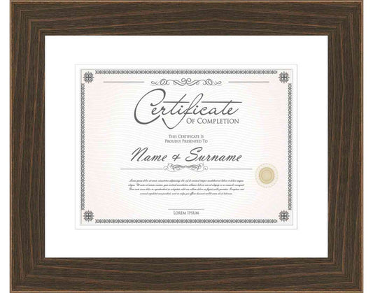 walnut Frame for Certificates & Diplomas