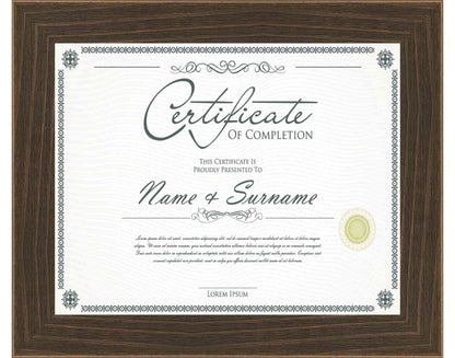 walnut Frame for Certificates & Diplomas