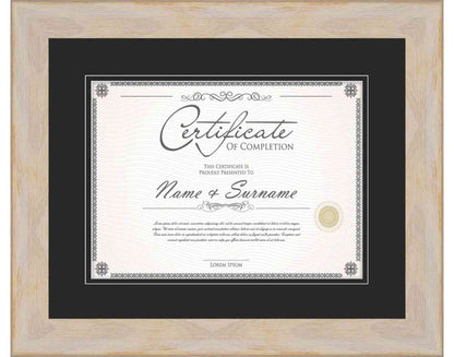 white washed Frame for Certificates & Diplomas