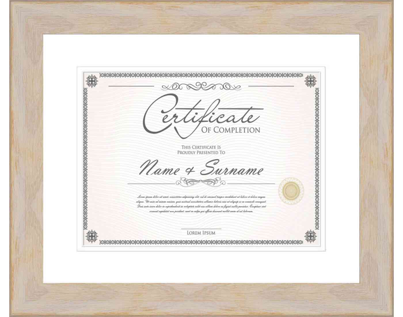 white washed Frame for Certificates & Diplomas