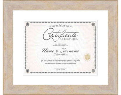 white washed Frame for Certificates & Diplomas