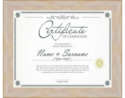 white washed Frame for Certificates & Diplomas