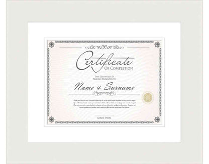 white Frame for Certificates & Diplomas