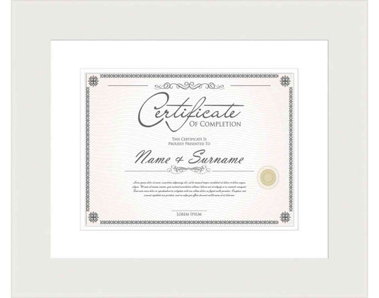 white Frame for Certificates & Diplomas