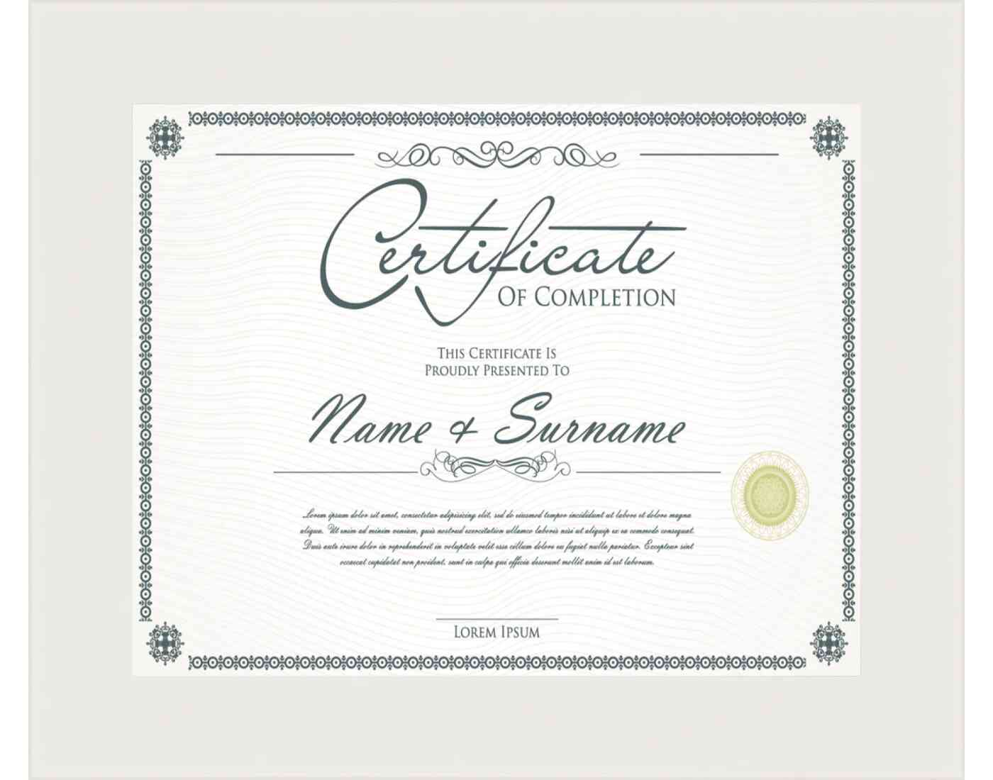 white Frame for Certificates & Diplomas