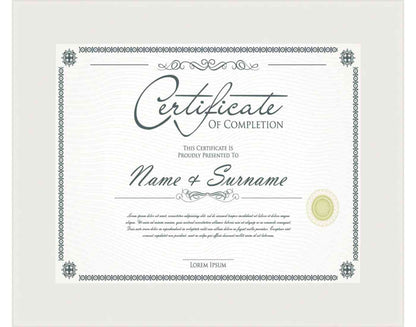 white Frame for Certificates & Diplomas