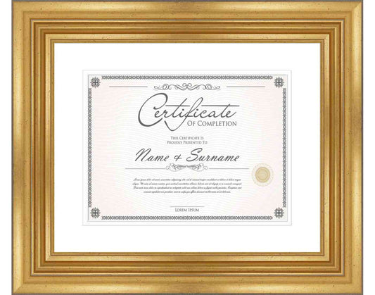 gold Frame for Certificates & Diplomas