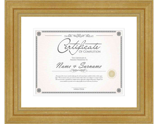 gold Frame for Certificates & Diplomas