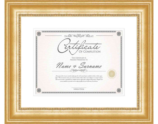 gold Frame for Certificates & Diplomas