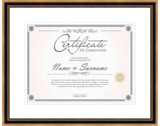 gold Frame for Certificates & Diplomas