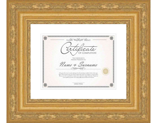 gold Frame for Certificates & Diplomas