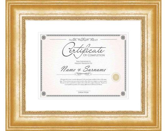 gold Frame for Certificates & Diplomas