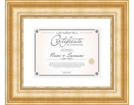 gold Frame for Certificates & Diplomas