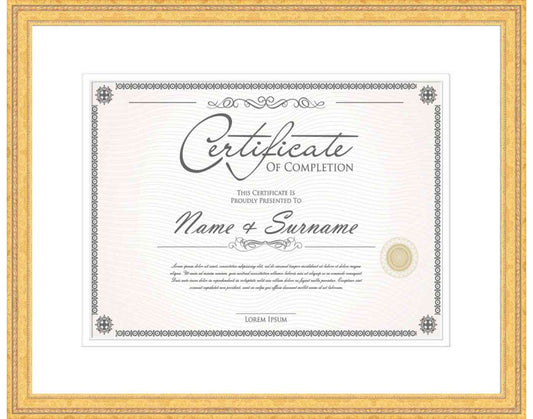 gold Frame for Certificates & Diplomas