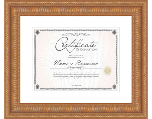 gold Frame for Certificates & Diplomas