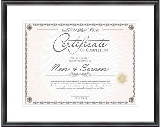 black Frame for Certificates & Diplomas