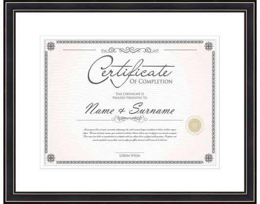 black Frame for Certificates & Diplomas