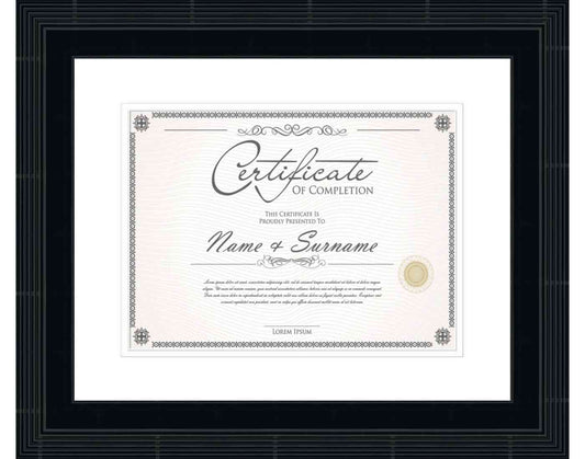 black Frame for Certificates & Diplomas