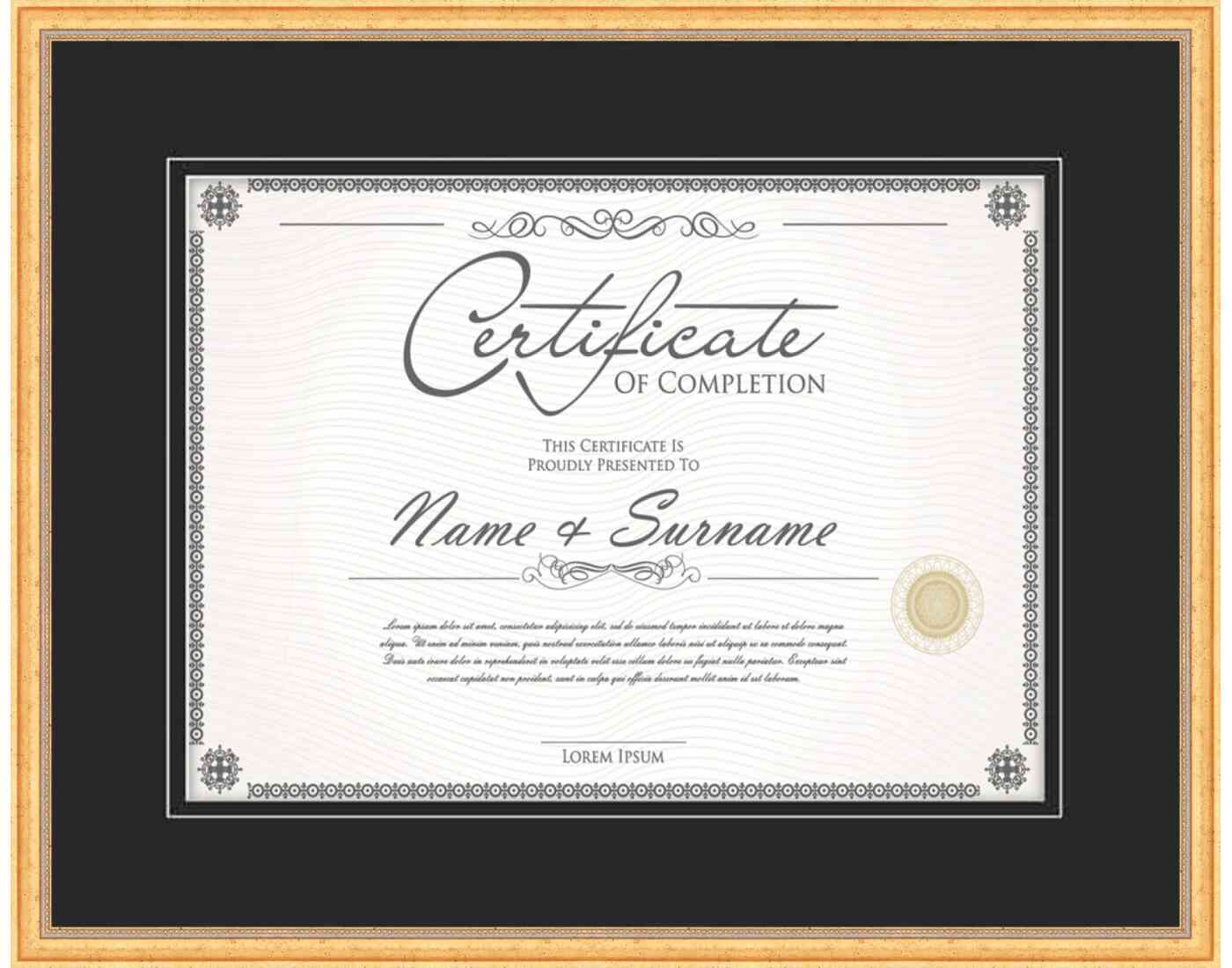 gold Frame for Certificates & Diplomas