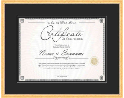 gold Frame for Certificates & Diplomas