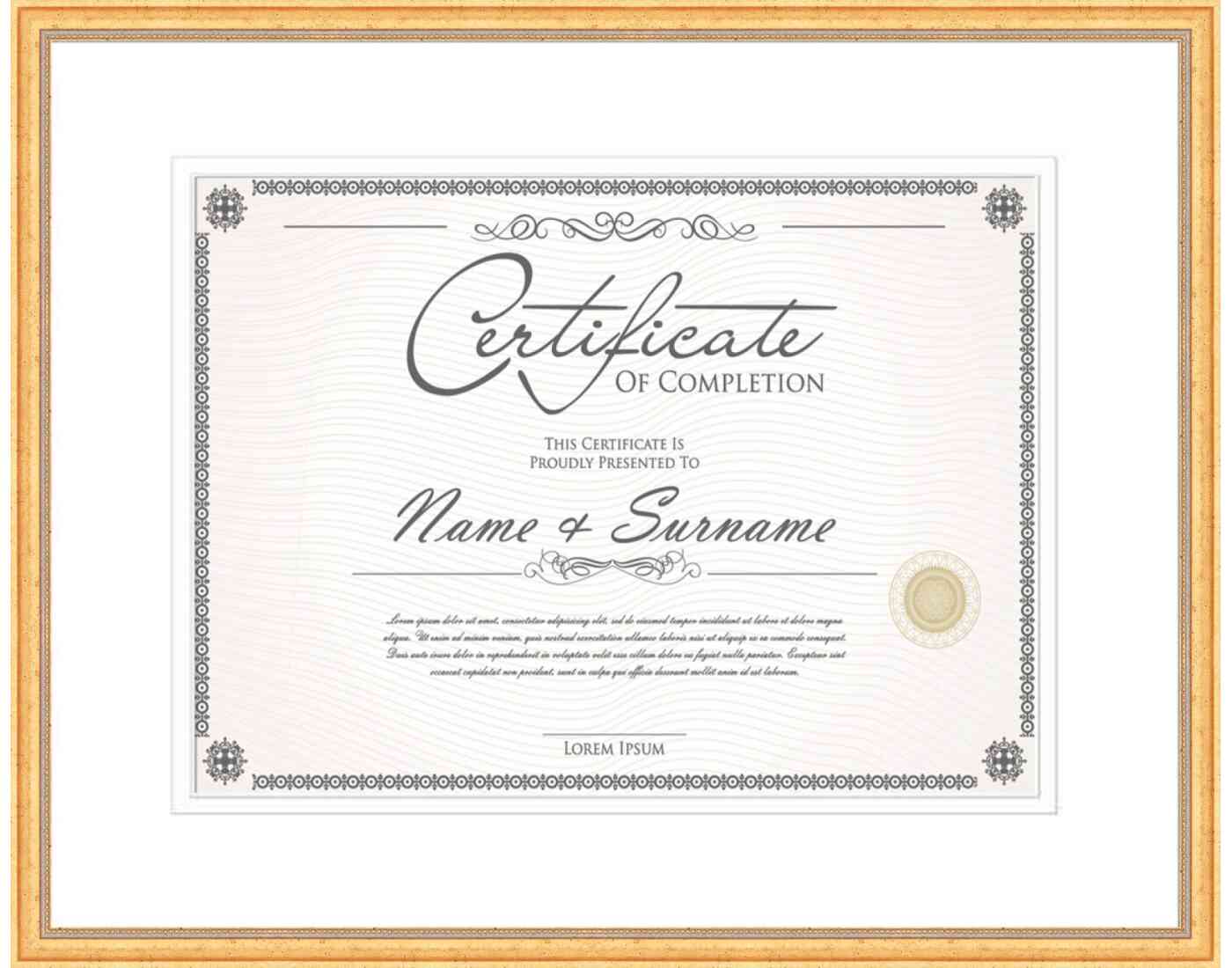 gold Frame for Certificates & Diplomas