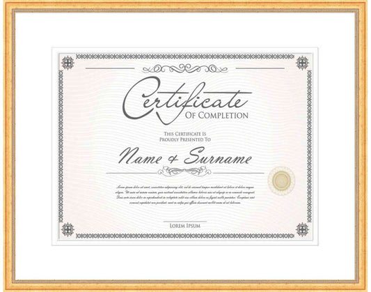 gold Frame for Certificates & Diplomas