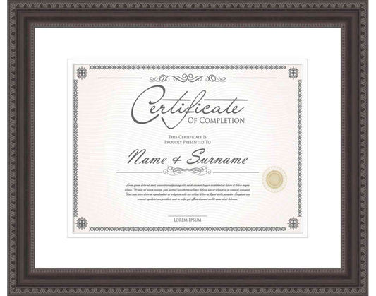 black Frame for Certificates & Diplomas