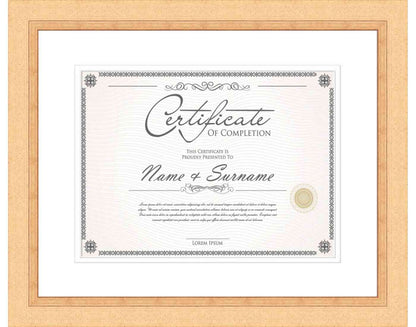 gold Frame for Certificates & Diplomas