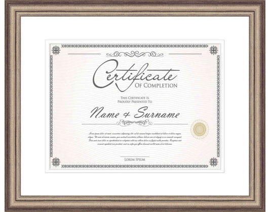silver Frame for Certificates & Diplomas