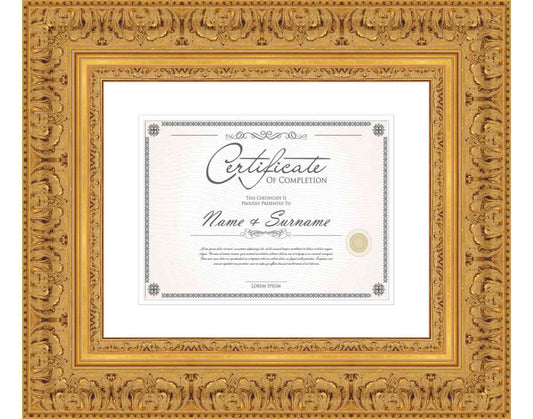 gold Frame for Certificates & Diplomas