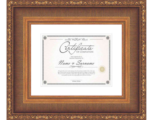 antique gold Frame for Certificates & Diplomas