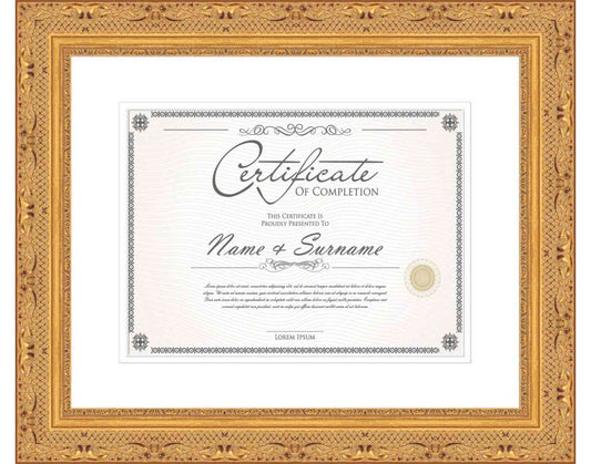 gold Frame for Certificates & Diplomas
