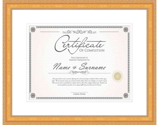 gold Frame for Certificates & Diplomas