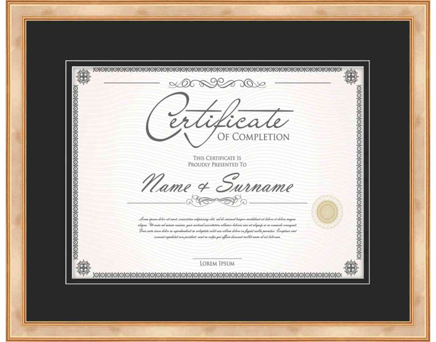 antique gold Frame for Certificates & Diplomas