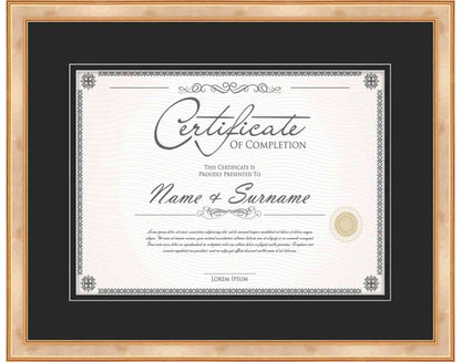 antique gold Frame for Certificates & Diplomas
