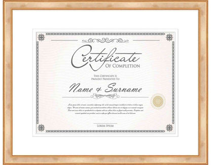 antique gold Frame for Certificates & Diplomas