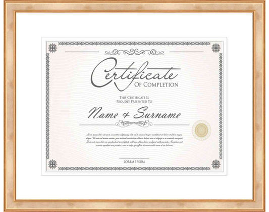antique gold Frame for Certificates & Diplomas