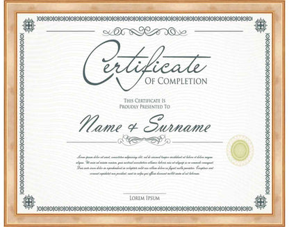 antique gold Frame for Certificates & Diplomas