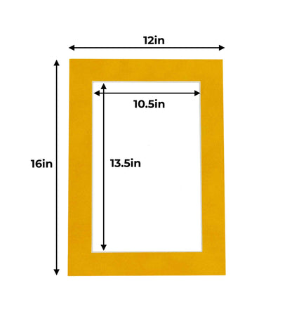 Pack of 25 Bright Yellow Precut Acid-Free Matboards