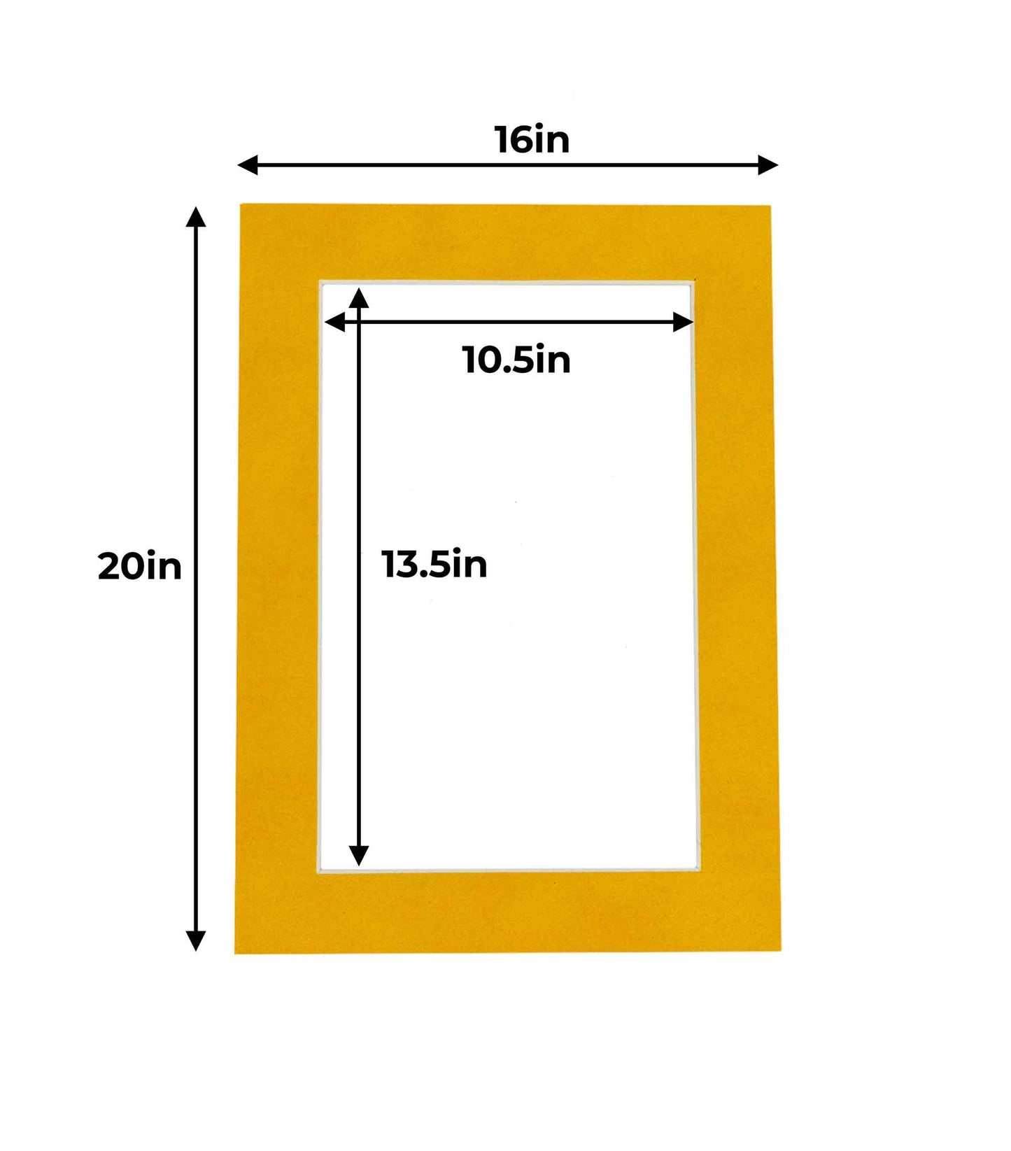 Pack of 10 Bright Yellow Precut Acid-Free Matboards