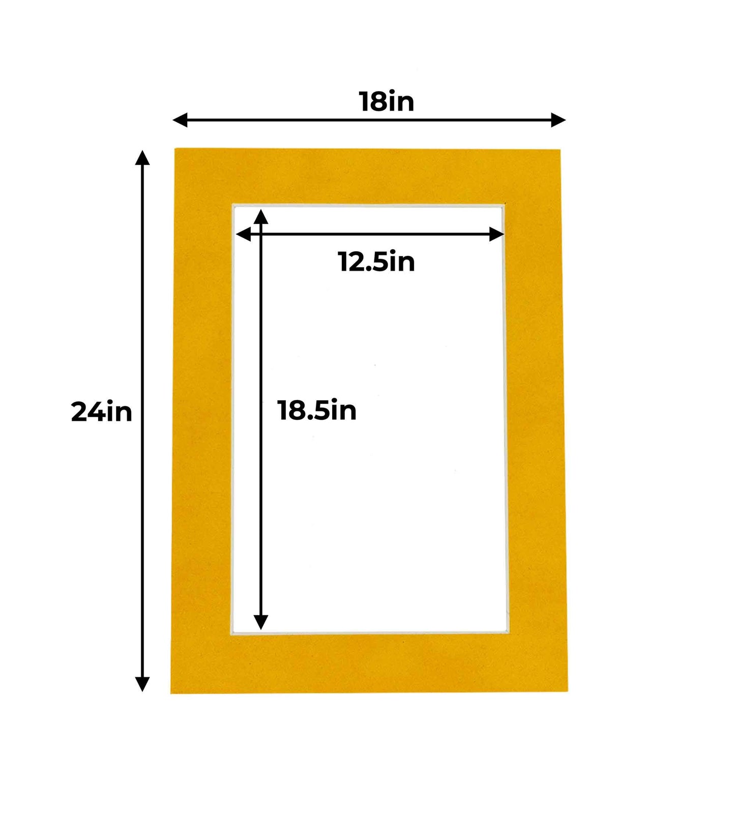 Pack of 25 Bright Yellow Precut Acid-Free Matboards
